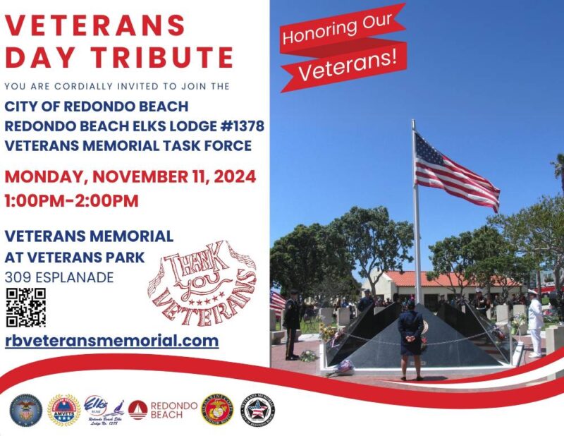 Veterans day 2024 at Veterans Memorial in vets park Redondo Beach